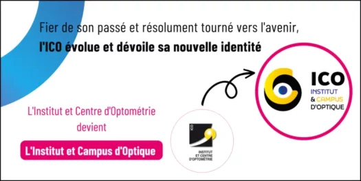 présentation de la nouvelle identité visuelle de l'ico, école d'optique Paris Sud